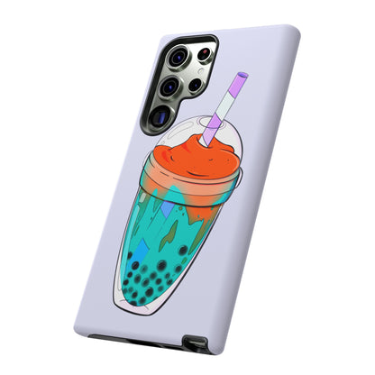 BUBBLE TEA Green/Purple, Lavander background