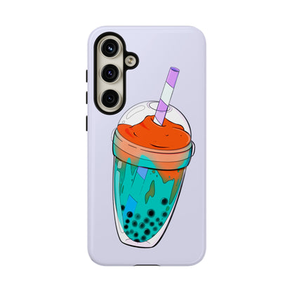 BUBBLE TEA Green/Purple, Lavander background