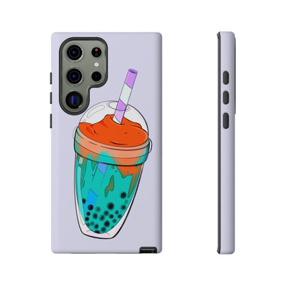 BUBBLE TEA Green/Purple, Lavander background