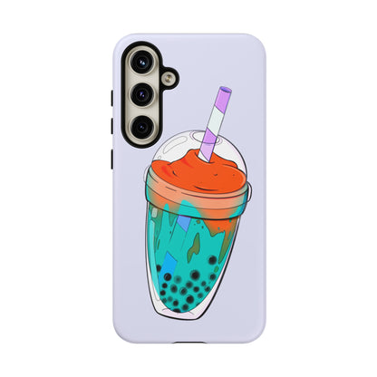 BUBBLE TEA Green/Purple, Lavander background