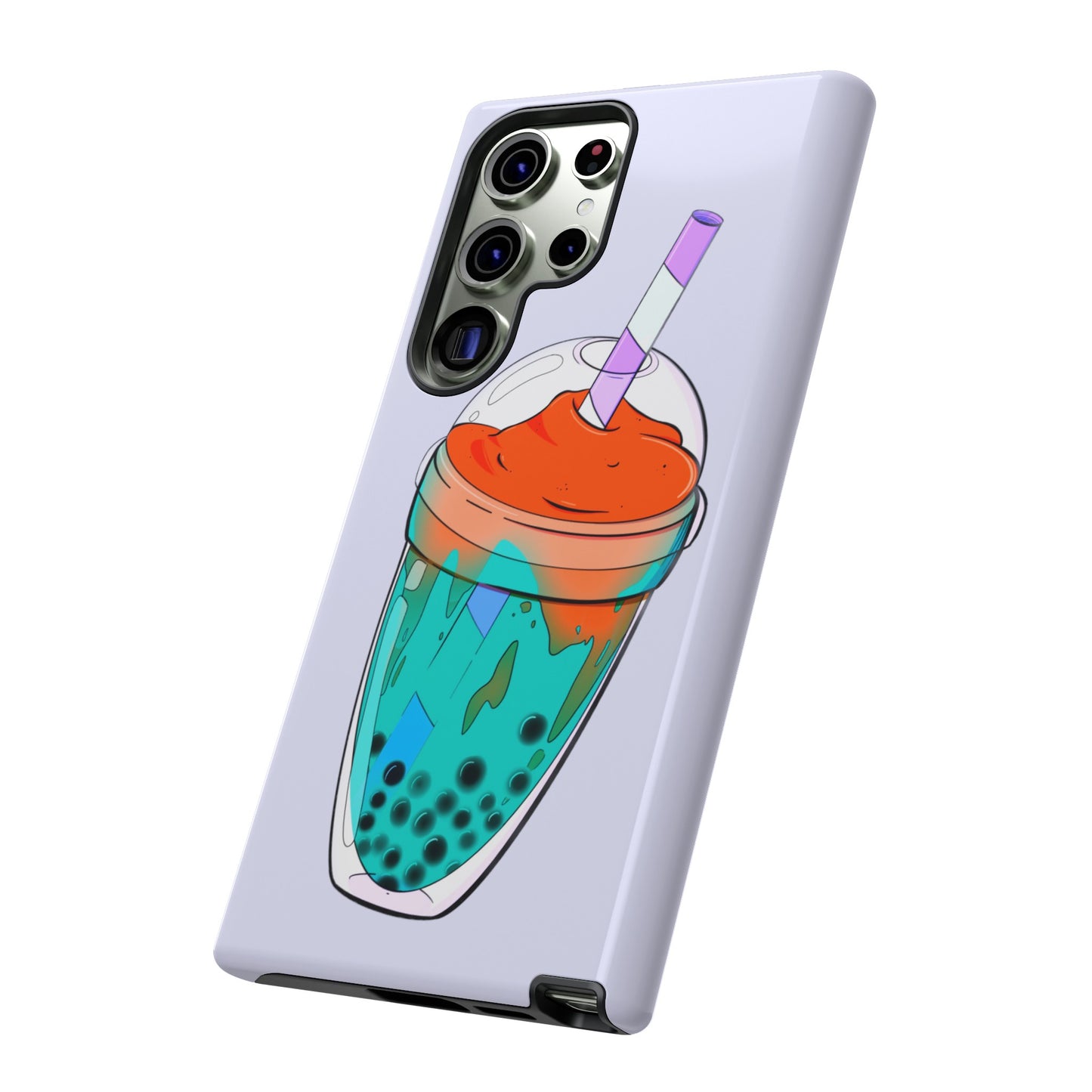 BUBBLE TEA Green/Purple, Lavander background