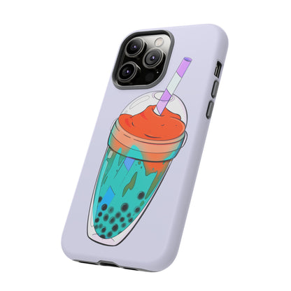 BUBBLE TEA Green/Purple, Lavander background