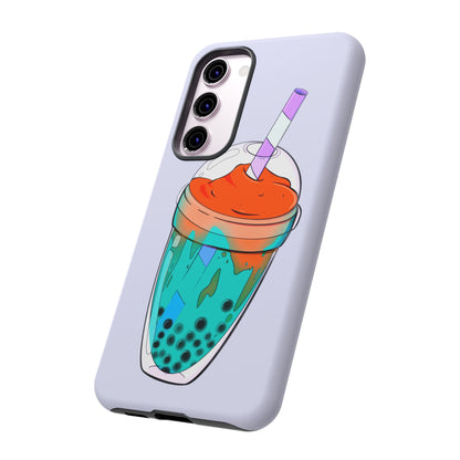 BUBBLE TEA Green/Purple, Lavander background