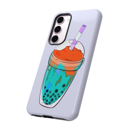 BUBBLE TEA Green/Purple, Lavander background