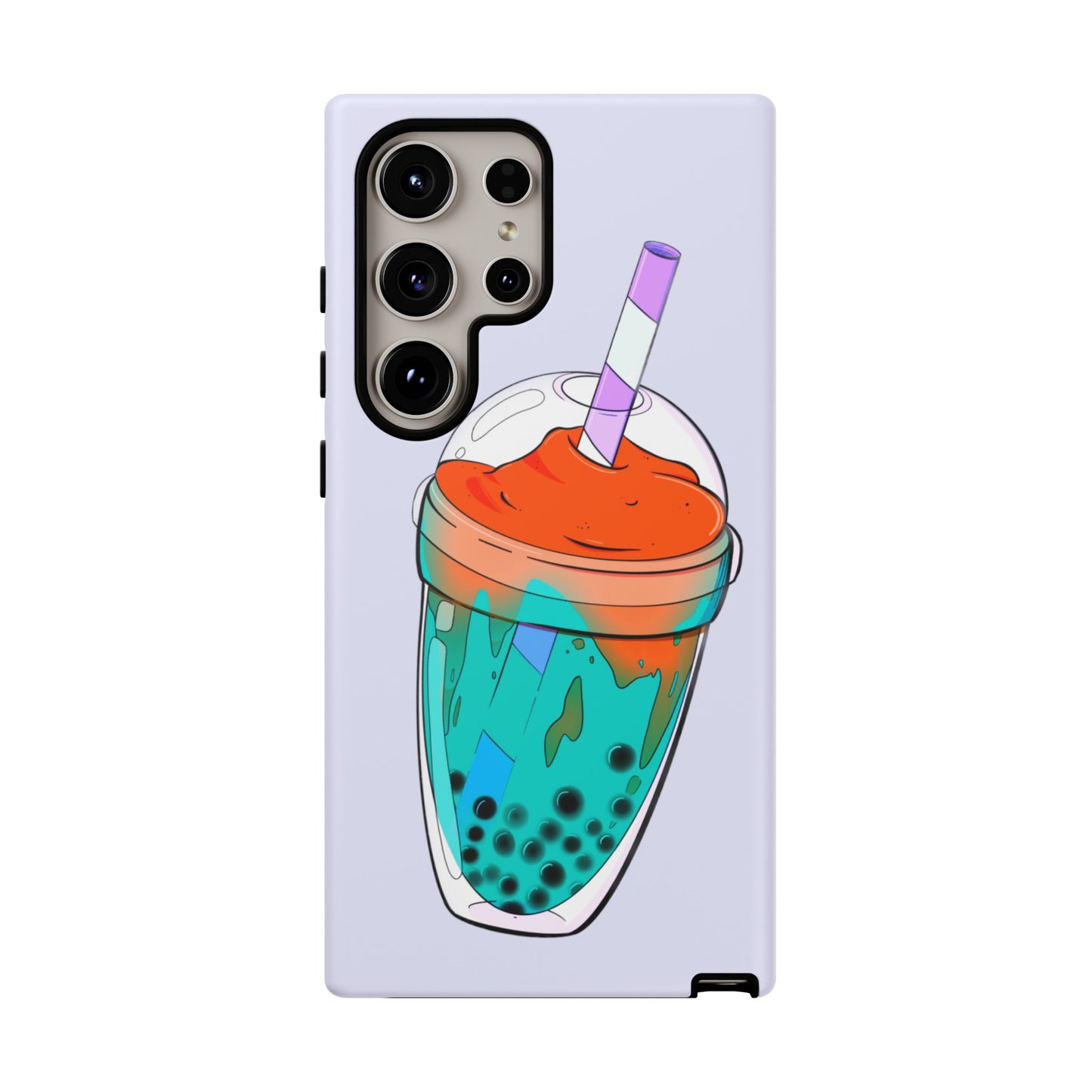 BUBBLE TEA Green/Purple, Lavander background